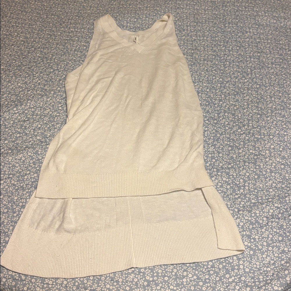 Anthropologie Oversized V-Neck Sleeveless Knit Tunic